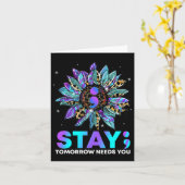 残る；明日は自殺を防止する必要がある粟原 カード (黄色い花)