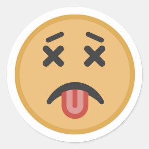 残存物の舌のEmojiのおもしろいな死んだ漫画 ラウンドシール