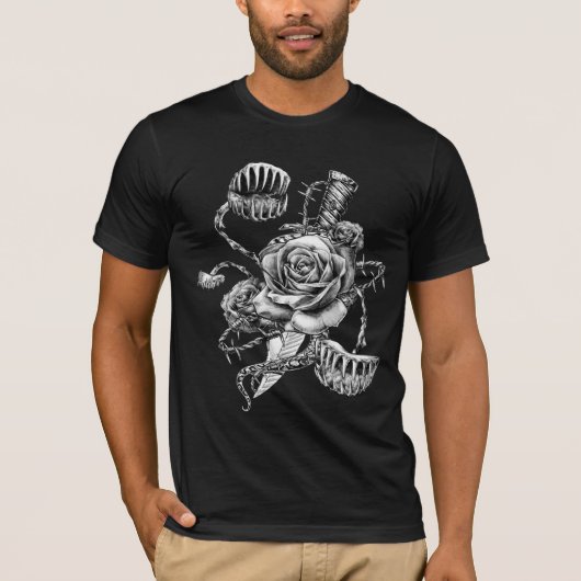 残忍なバラ、ハエトリソウ、短剣 Tシャツ (正面)