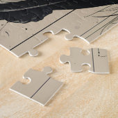 残忍な恋人アートブラック&ホワイトゴシック ジグソーパズル (側面)