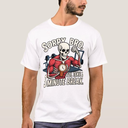 残念だけど3分休憩させて Funny Skel Tシャツ (正面)