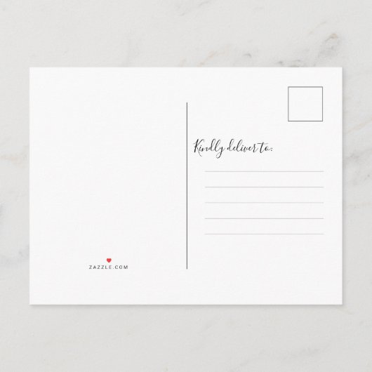 残念なお知らせ エレガントウェディング変更のお詫び インビテーションポストカード (裏面)