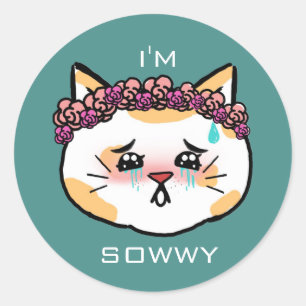 残念なかわいい猫 ラウンドシール