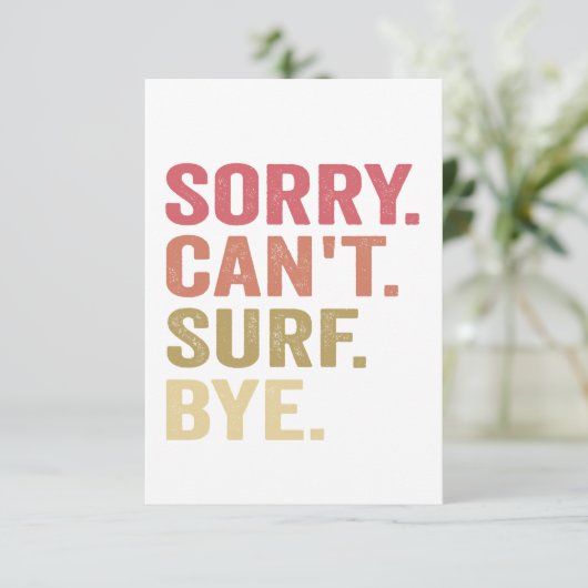 残念ながらサーフバイサーフボードギフトおもしろいをサーフバイサーフボードギフト サンキューカード (スタンド正面)
