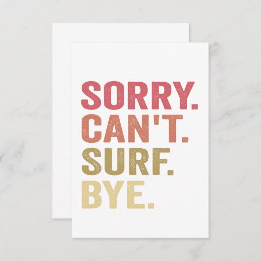 残念ながらサーフバイサーフボードギフトおもしろいをサーフバイサーフボードギフト サンキューカード (正面/裏面)