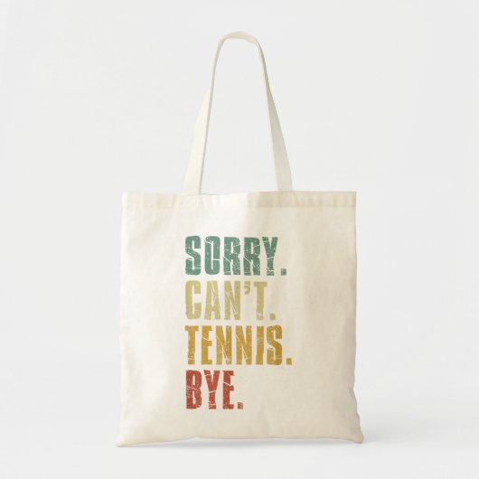残念ながらテニスバイおもしろいヴィンテージレトロ トートバッグ (正面)