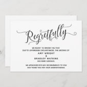 残念ながら中止になった結婚式のカード 招待状 (正面/裏面)