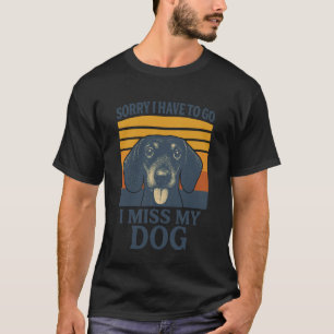 残念ながら帰ります ダックスフンドが恋しい レトロデザイン Tシャツ