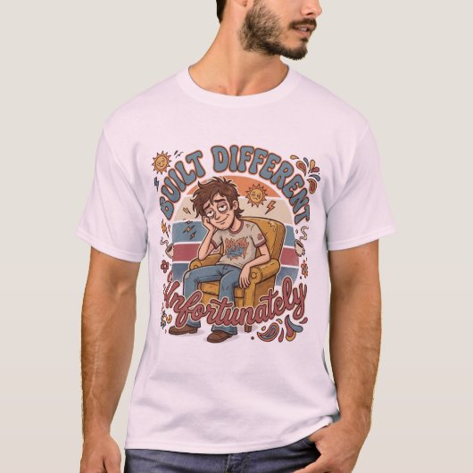 残念ながら特別に造られました レトロで面白い引用 Tシャツ (正面)
