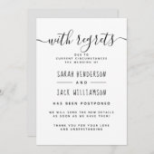 「残念ながら」延期　結婚式のお詫びと延期のお知らせ 招待状 (正面/裏面)