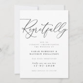 残念ながら、挙式延期のお知らせ 招待状 (正面)