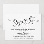 残念なことに、、、、エレガントな結婚式は、、、キャンセル。。。 招待状 (正面/裏面)