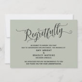 残念なエレガントがらセージが結婚カードを取り消し 招待状 (正面)