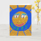 残念なグラフィティ、アート悲しい顔、悲しみの後悔 カード (黄色い花)