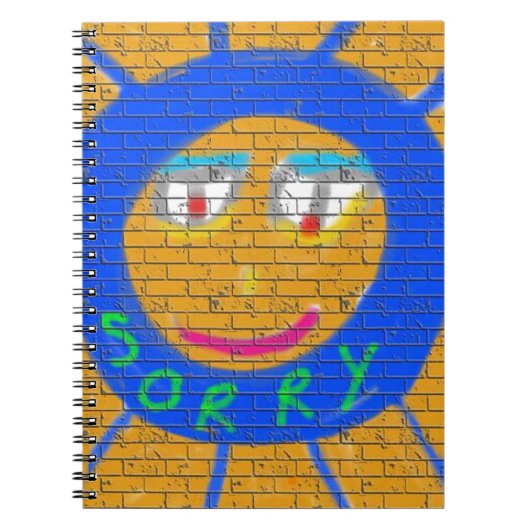 残念なグラフィティ、アート悲しい顔、悲しみの後悔 ノートブック (正面)