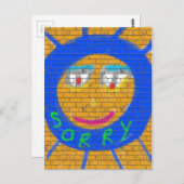 残念なグラフィティ、アート悲しい顔、悲しみの後悔 ポストカード (正面/裏面)