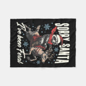 残念なサンタ私はフェラルRaccoonトナカイChrisされている フリースブランケット (正面(横))
