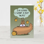 残念なナッツ味のリスの挨拶状 カード (黄色い花)