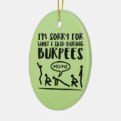 残念なフィットネスはBurpeesを言いました セラミックオーナメント (左)