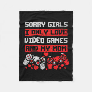 残念な女の子私はビデオゲームと私の母の男の子を愛している フリースブランケット