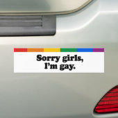残念な女の子、I' mのゲイ バンパーステッカー (車上)
