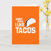 残念な男の子私はタコスを-白.png好みます カード (黄色い花)
