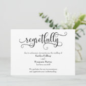 残念な結婚式の中止のお詫びカード 招待状 (スタンド正面)