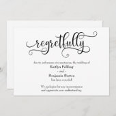 残念な結婚式の中止のお詫びカード 招待状 (正面/裏面)