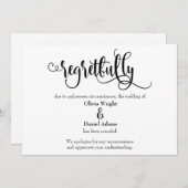 残念な結婚式中止のお知らせ 招待状 (正面/裏面)