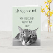 残念ね。早く回復してね。ねこユーモアより カード (黄色い花)