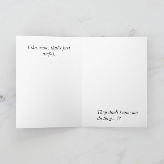 残念エイリアンによって誘拐されました カード (内部)