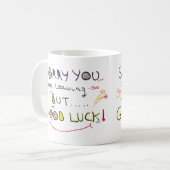 残念仕事を残しています コーヒーマグカップ (正面左)