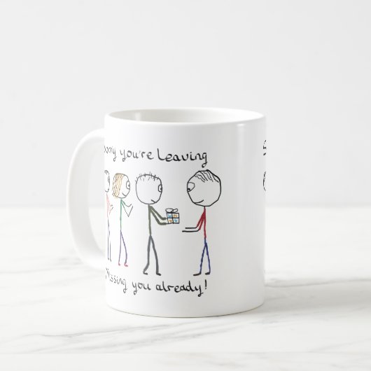 残念仕事を残しています コーヒーマグカップ (正面左)