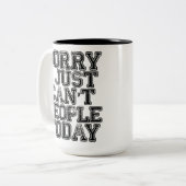 残念私はどうしても人々今日できません ツートーンマグカップ (正面左)