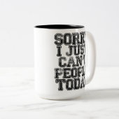 残念私はどうしても人々今日できません ツートーンマグカップ (正面右)