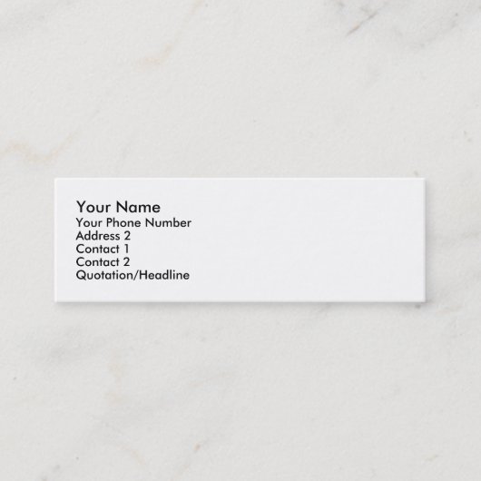 残念私はカードを恋しく思いました スキニー名刺 (正面)