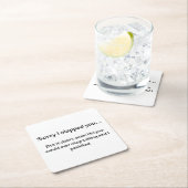 残念私は…強く打ちました スクエアペーパーコースター (インサイチュ)