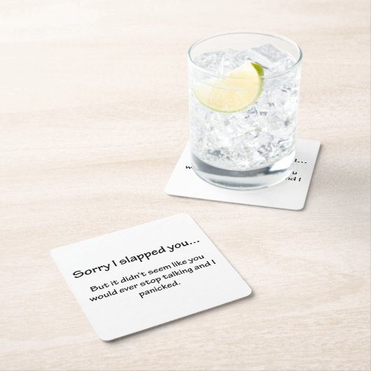 残念私は…強く打ちました スクエアペーパーコースター (インサイチュ)