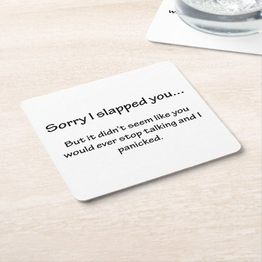 残念私は…強く打ちました スクエアペーパーコースター (アングル)
