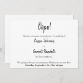 「残念!」延期の結婚式案内 招待状 (正面/裏面)