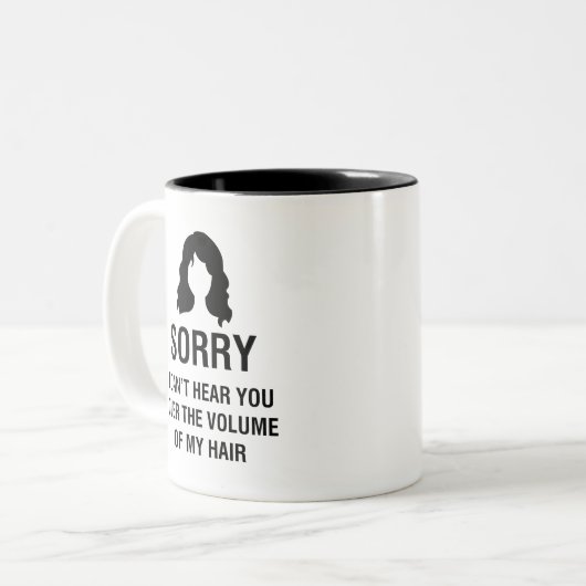 残念。 私は私の毛の容積に聞くことができません ツートーンマグカップ (正面左)