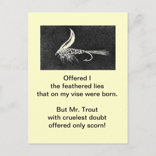 「残虐なマス」のはがき ポストカード (正面)