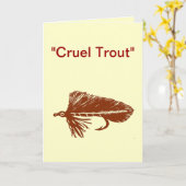 「残虐なマス」グリーティングカード「ブラウンマトゥカ」 カード (黄色い花)