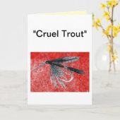 「残虐なマス」グリーティングカード「黒いブヨ」 カード (黄色い花)