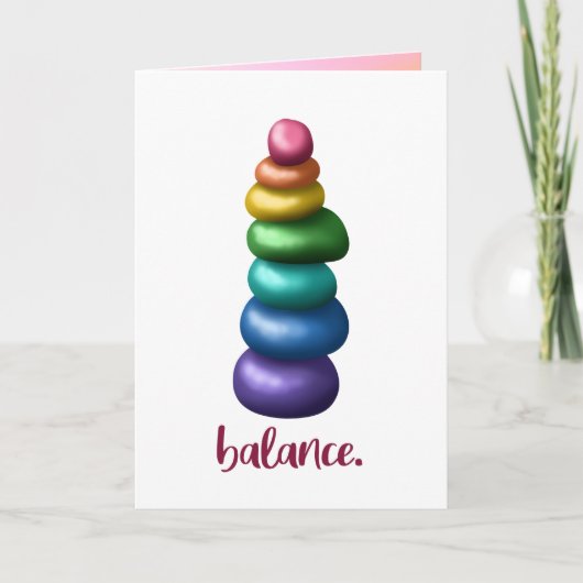 残高。積み重ね岩グリーティングカード サンキューカード (正面)