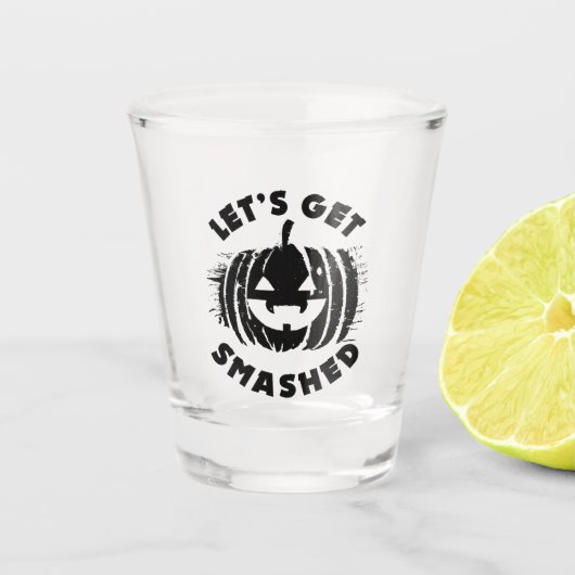 殴られよう |飲みおもしろい引用文ハロウィーン ショットグラス (正面)