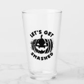 殴られよう |飲みおもしろい引用文ハロウィーン タンブラーグラス (正面)