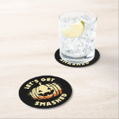 殴られよう |飲みおもしろい引用文ハロウィーン ラウンドペーパーコースター (インサイチュ)