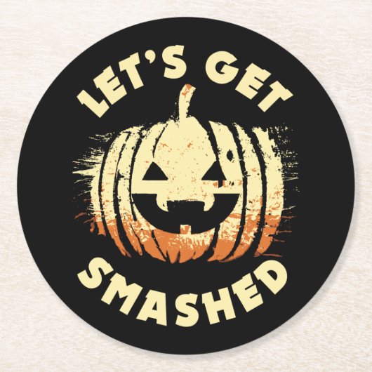殴られよう |飲みおもしろい引用文ハロウィーン ラウンドペーパーコースター (正面)