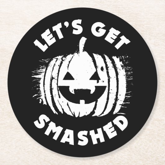 殴られよう |飲みおもしろい引用文ハロウィーン ラウンドペーパーコースター (正面)